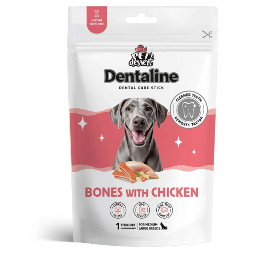 Dentaline Stick – recompense dentare pentru câini, igienă orală cu pui, 140 g